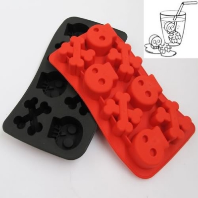 Skull Ice Freeze Cube Jelly Mold Chocolate Cookies Cupcake Mould Tray Maker DIY[010191]